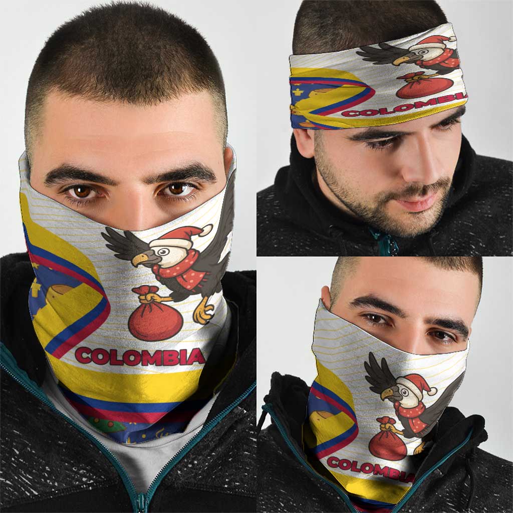 Colombia Christmas Neck Gaiter with Santa Condor Gift Bag and Holiday Food Pattern TS04