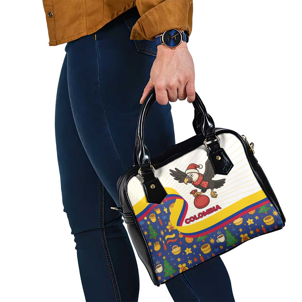Colombia Christmas Shoulder Handbag with Santa Condor Gift Bag and Holiday Food Pattern TS04