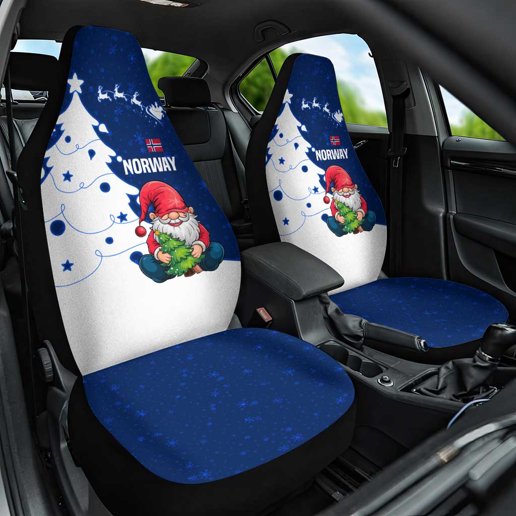 Norway Christmas Car Seat Cover with Nordic Gnome Santa White Tree and Snowflake TS04