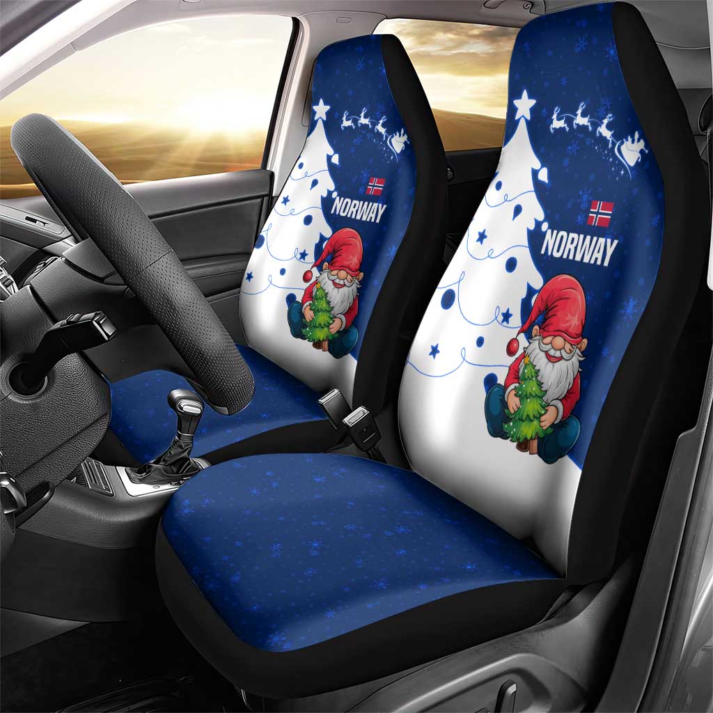 Norway Christmas Car Seat Cover with Nordic Gnome Santa White Tree and Snowflake TS04