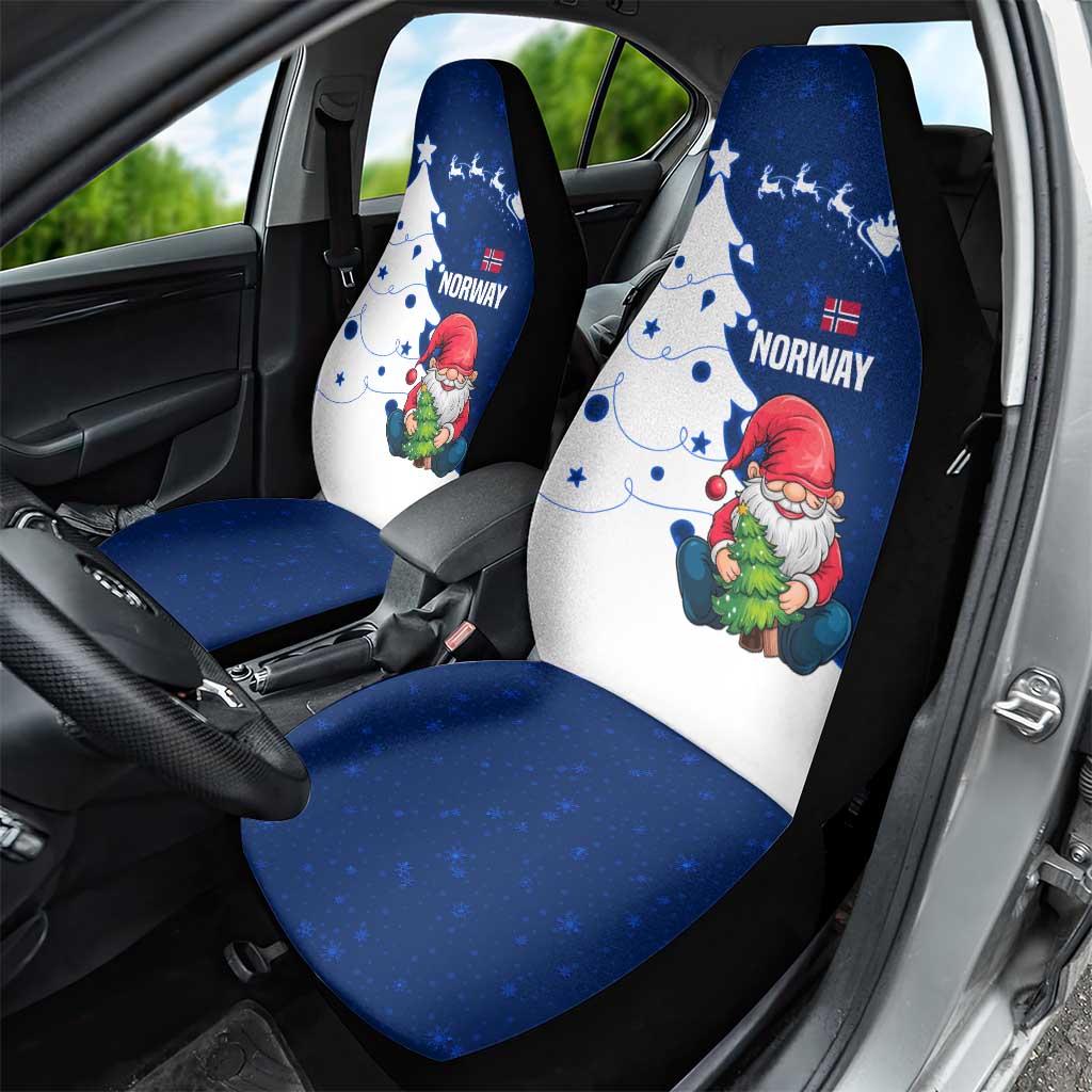Norway Christmas Car Seat Cover with Nordic Gnome Santa White Tree and Snowflake TS04