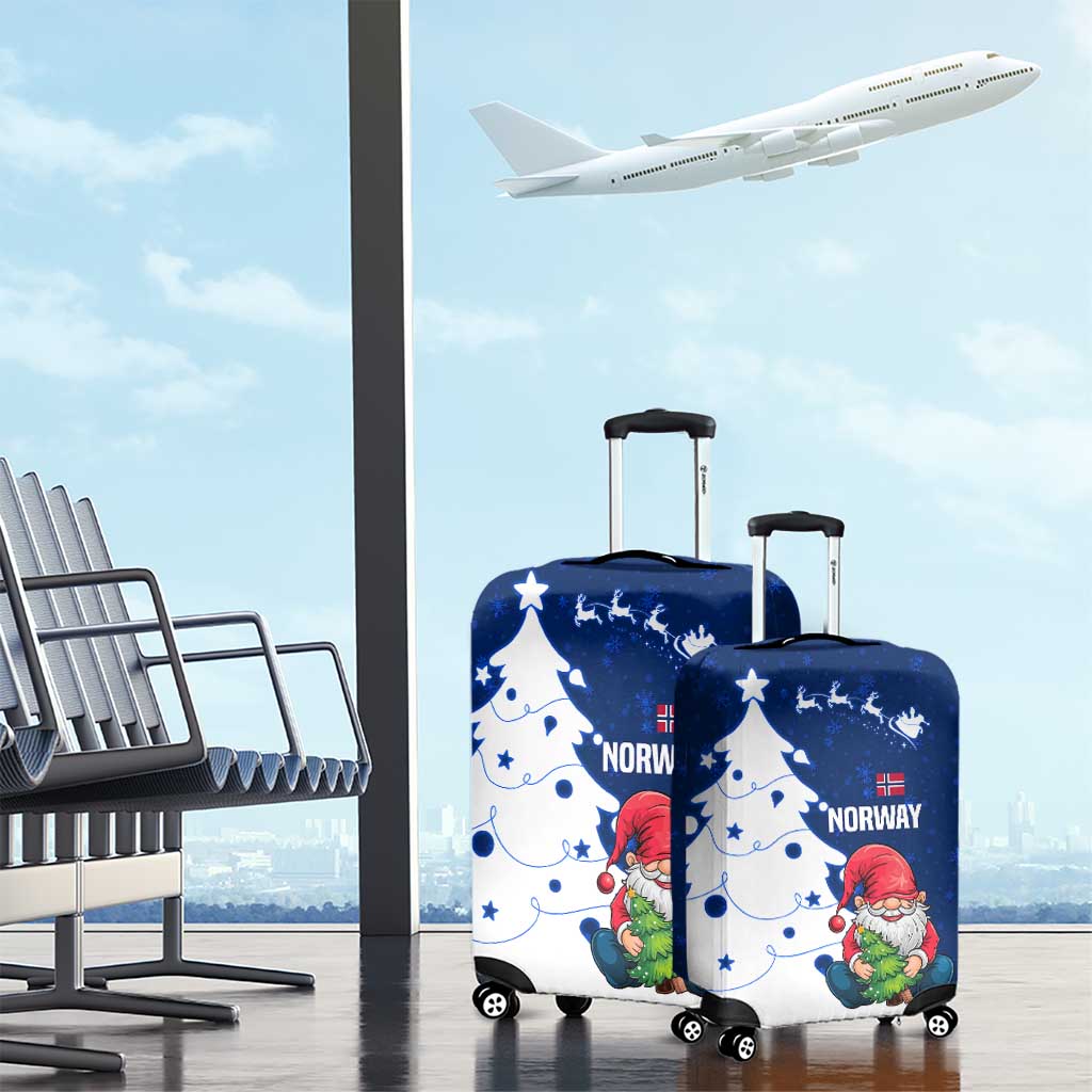 Norway Christmas Luggage Cover with Nordic Gnome Santa White Tree and Snowflake TS04