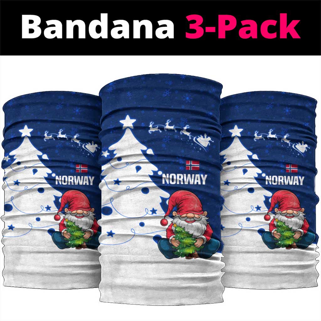 Norway Christmas Neck Gaiter with Nordic Gnome Santa White Tree and Snowflake TS04