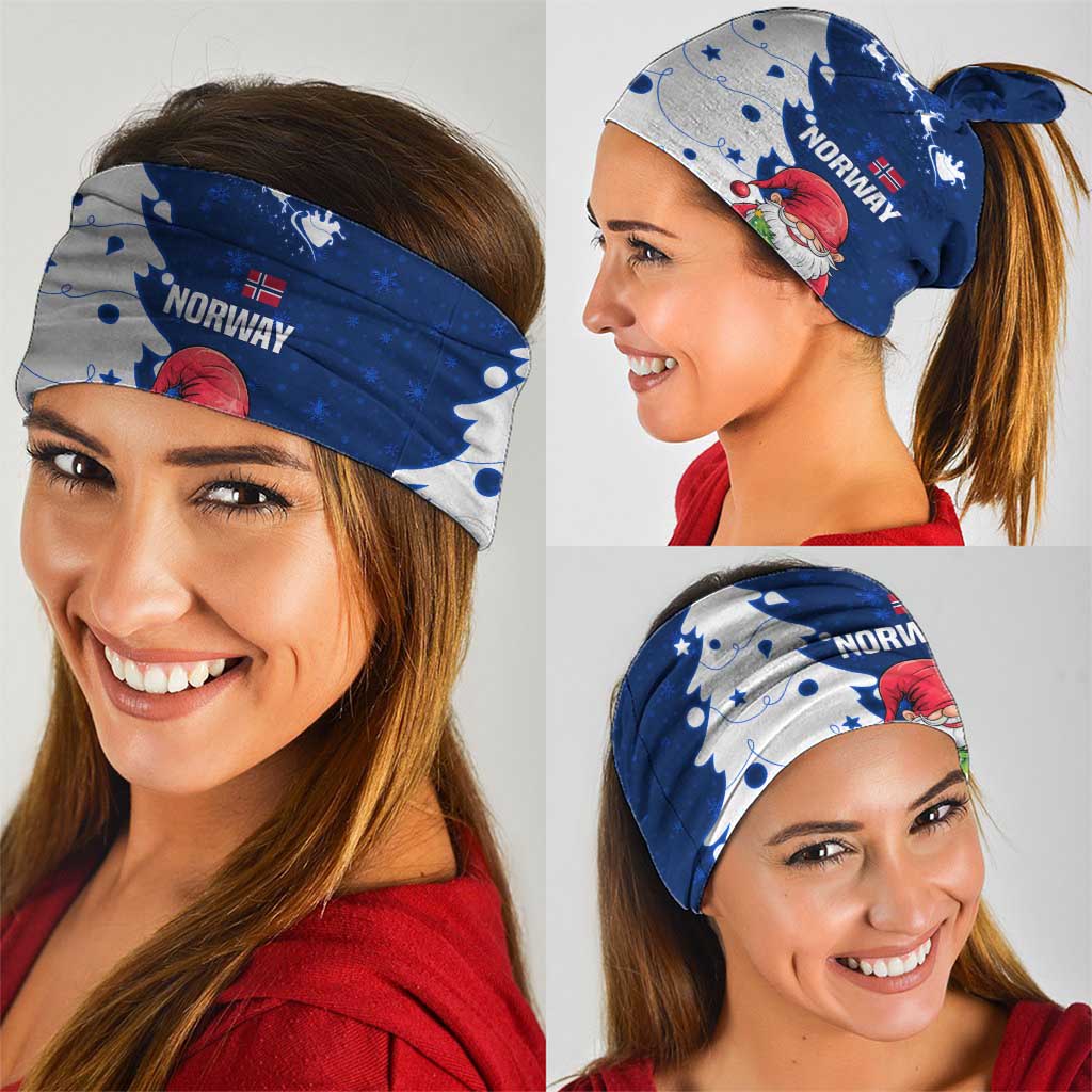 Norway Christmas Neck Gaiter with Nordic Gnome Santa White Tree and Snowflake TS04