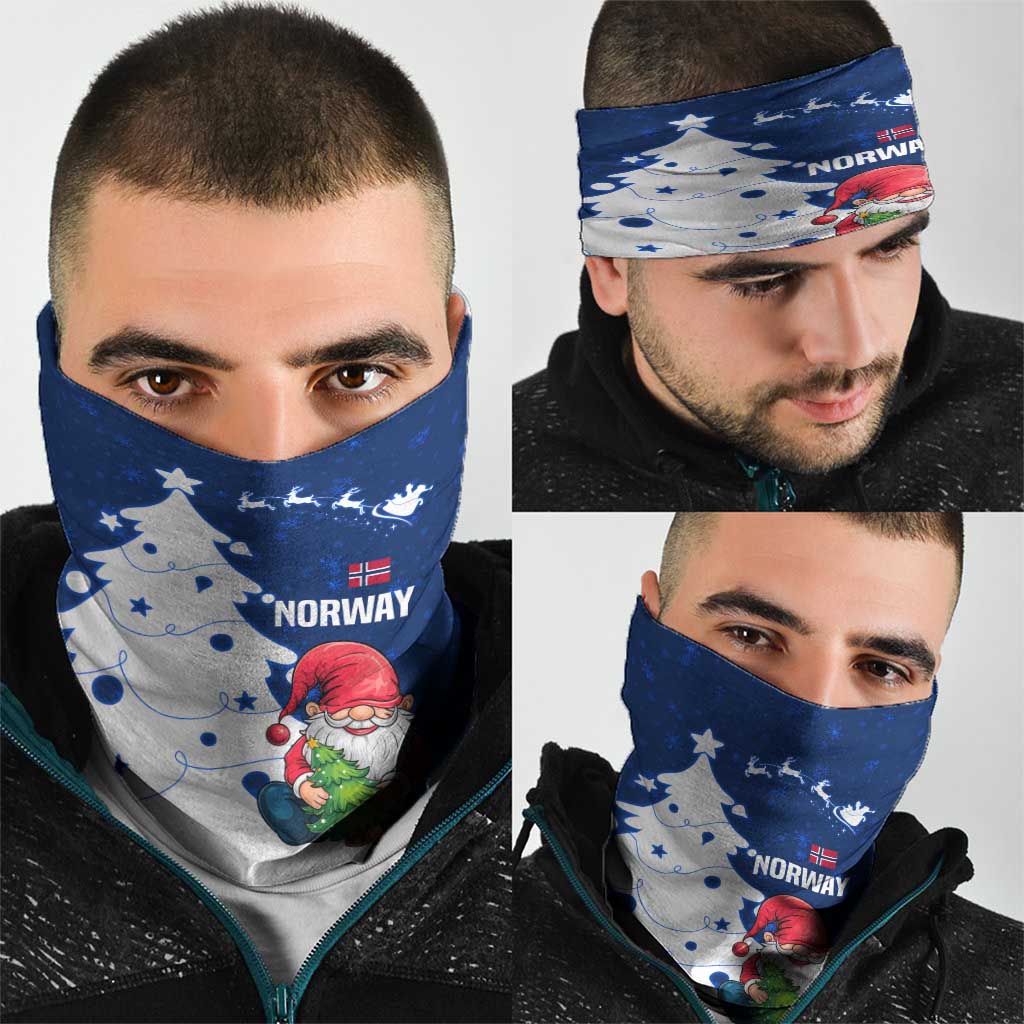Norway Christmas Neck Gaiter with Nordic Gnome Santa White Tree and Snowflake TS04