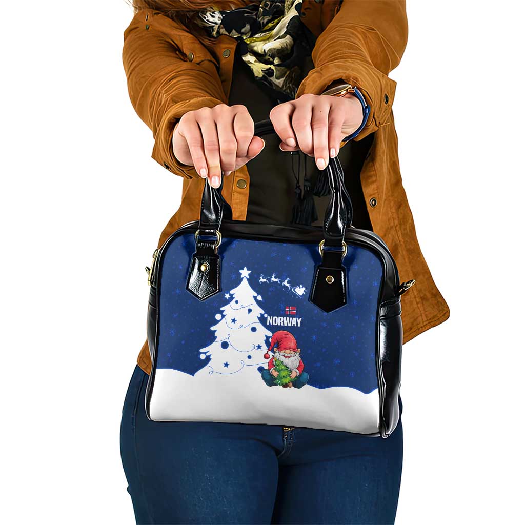 Norway Christmas Shoulder Handbag with Nordic Gnome Santa White Tree and Snowflake TS04