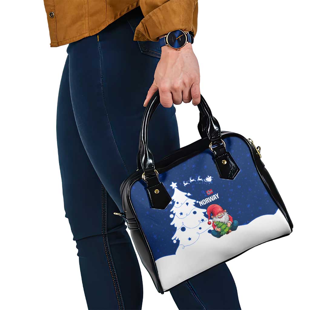 Norway Christmas Shoulder Handbag with Nordic Gnome Santa White Tree and Snowflake TS04