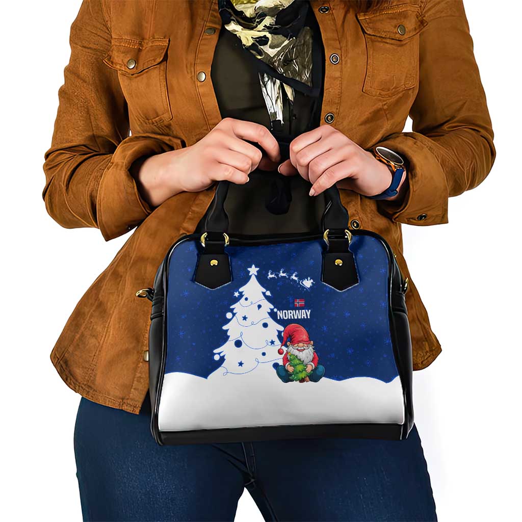 Norway Christmas Shoulder Handbag with Nordic Gnome Santa White Tree and Snowflake TS04