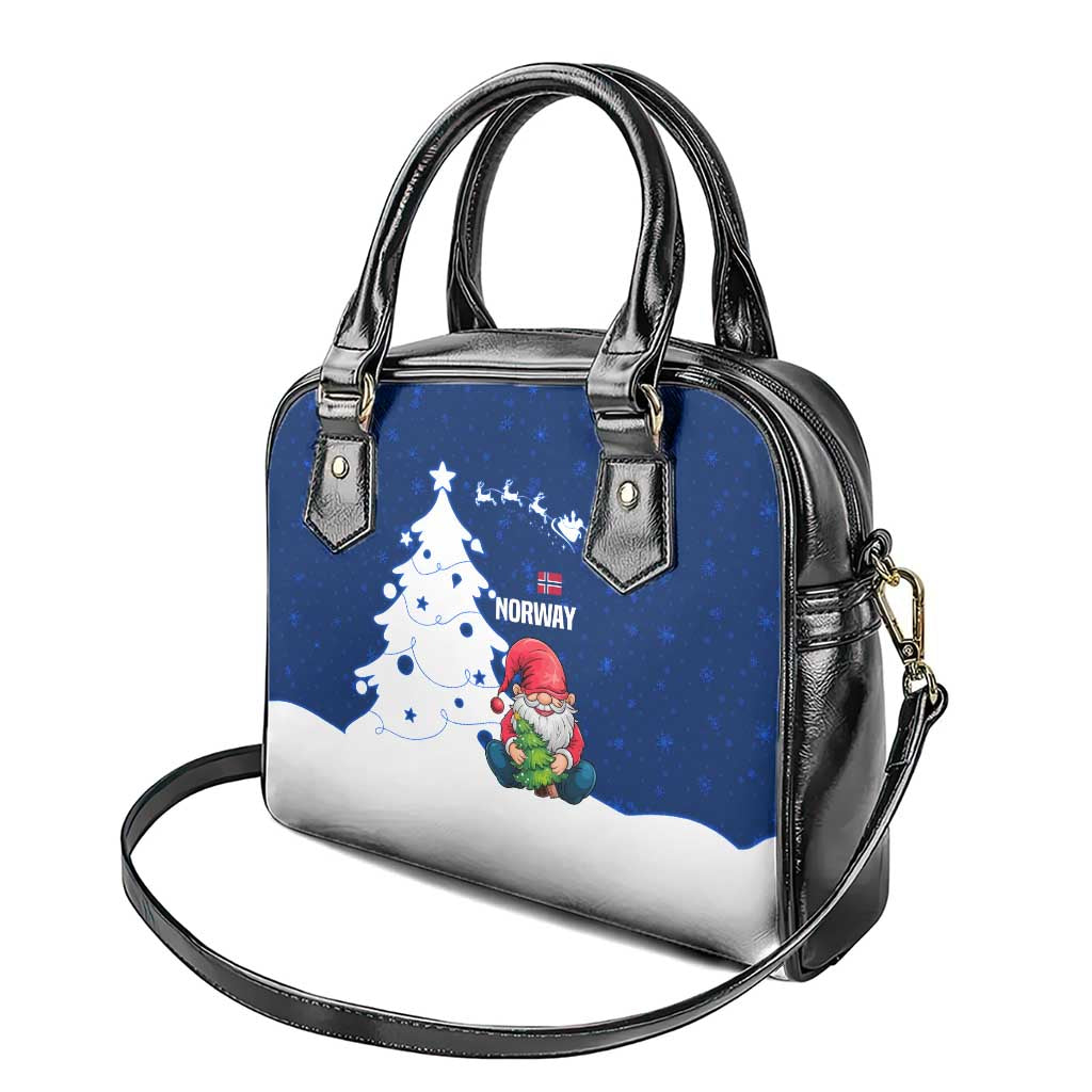 Norway Christmas Shoulder Handbag with Nordic Gnome Santa White Tree and Snowflake TS04