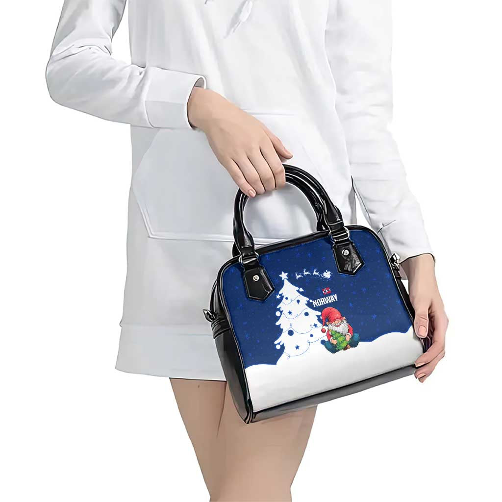 Norway Christmas Shoulder Handbag with Nordic Gnome Santa White Tree and Snowflake TS04