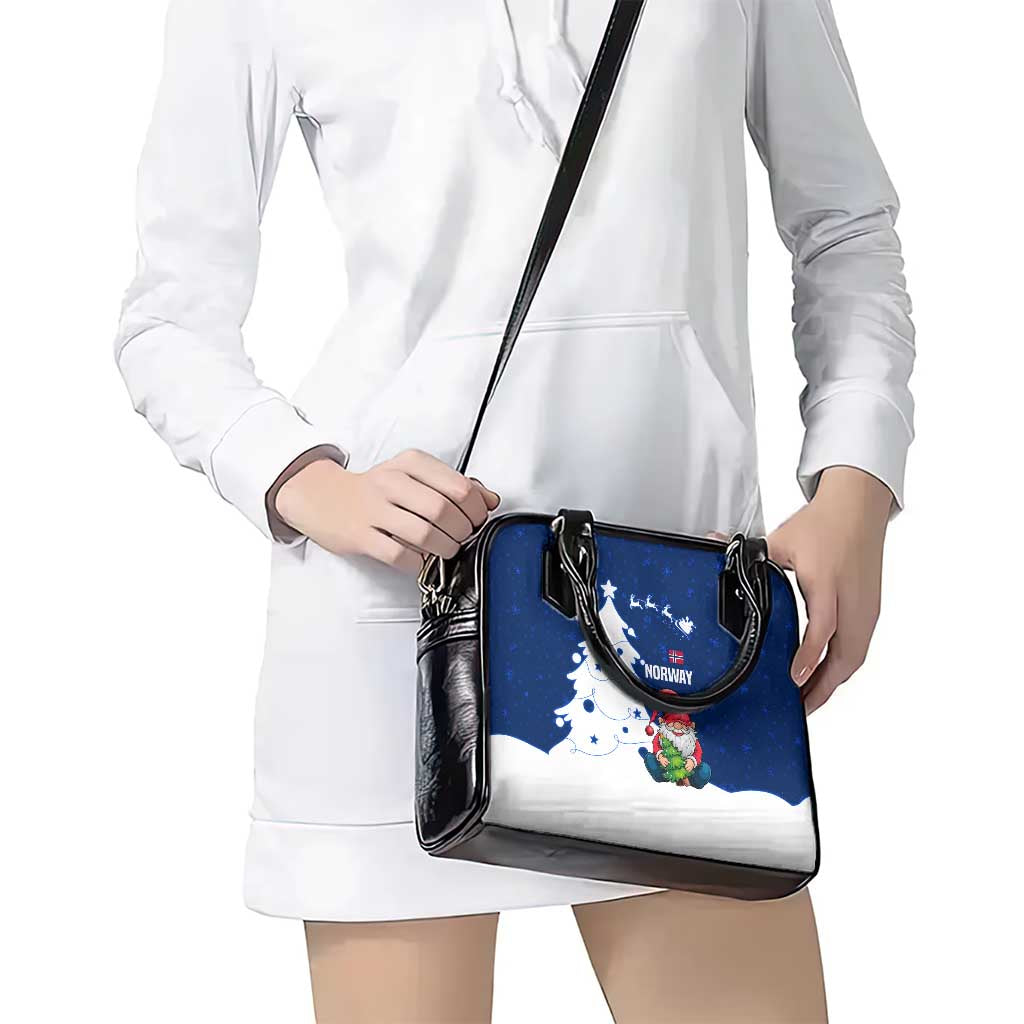Norway Christmas Shoulder Handbag with Nordic Gnome Santa White Tree and Snowflake TS04