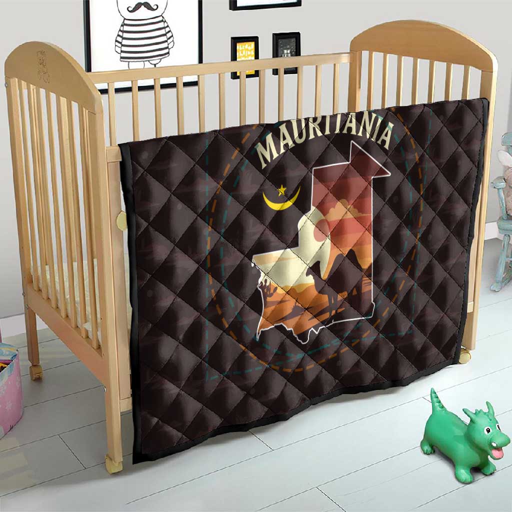 Mauritania Quilt - Desert Sunset Camel Silhouette and Flag Accents TS04