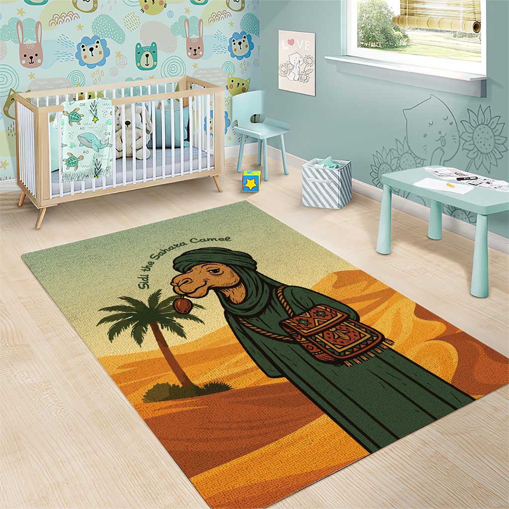 Mauritania Area Rug - Sidi the Sahara Camel Cartoon and Desert Caravan Design TS04