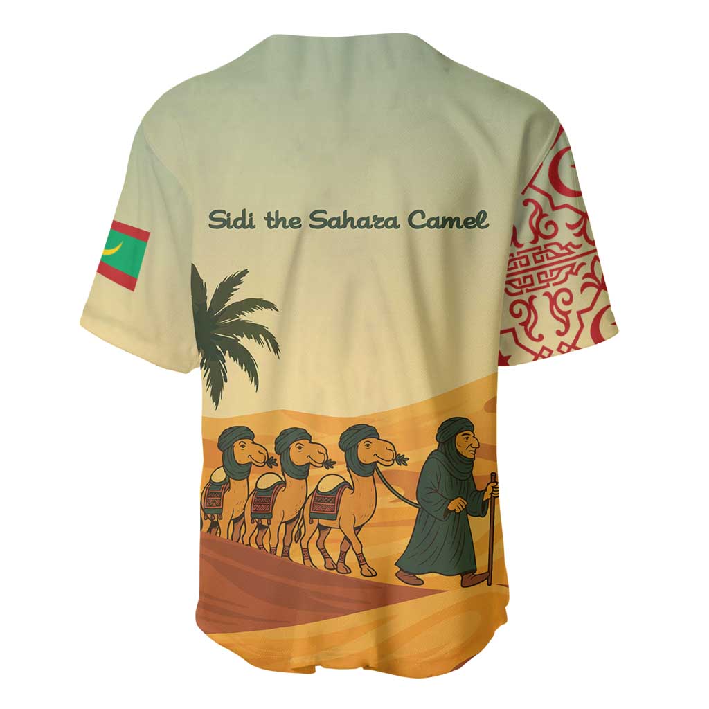 Mauritania Baseball Jersey - Sidi the Sahara Camel Cartoon and Desert Caravan Design TS04