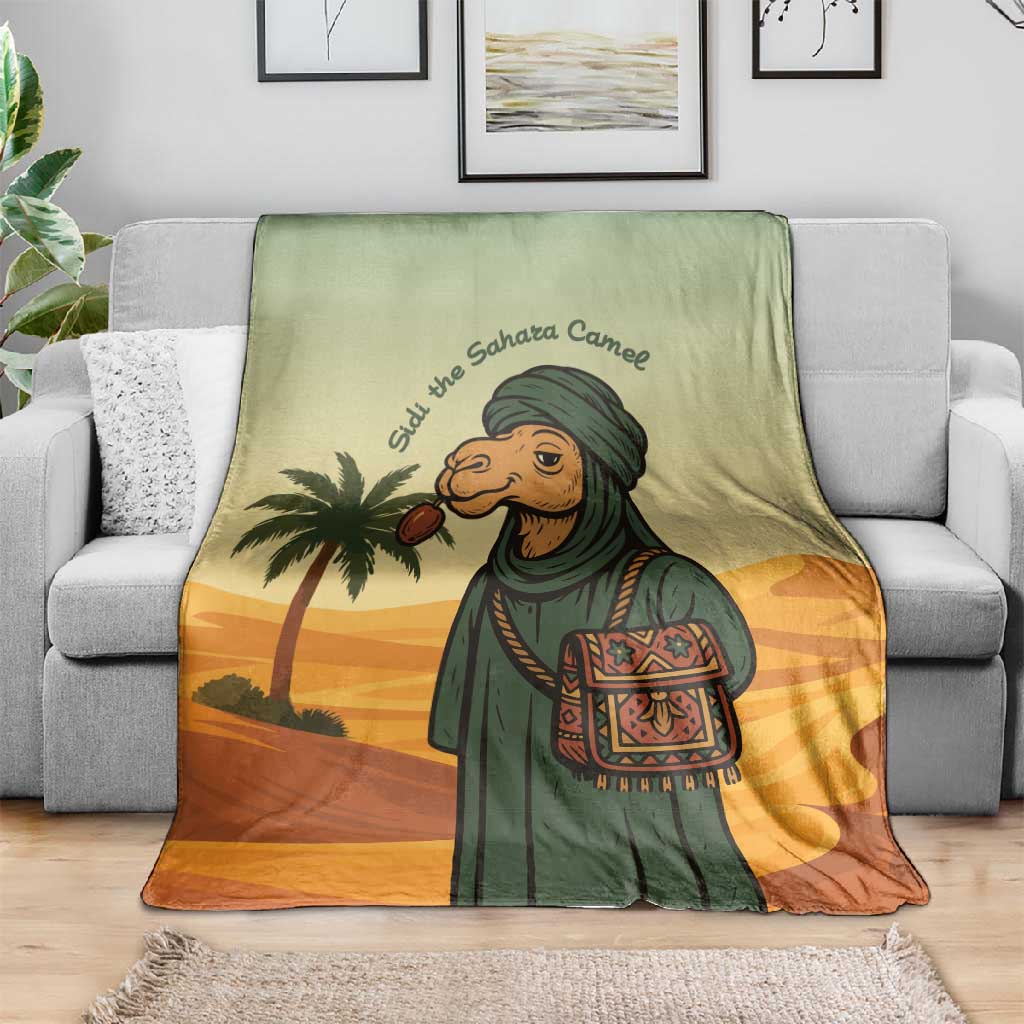 Mauritania Blanket - Sidi the Sahara Camel Cartoon and Desert Caravan Design TS04