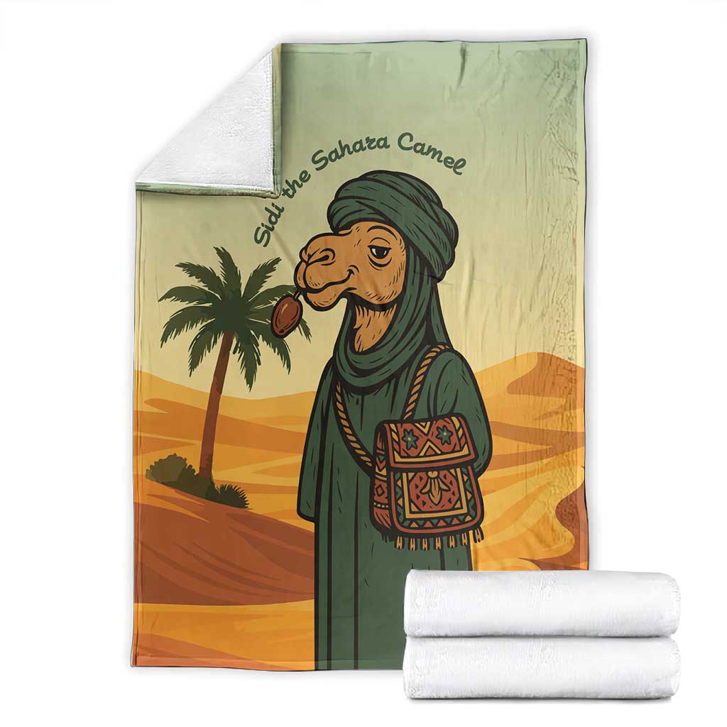 Mauritania Blanket - Sidi the Sahara Camel Cartoon and Desert Caravan Design TS04