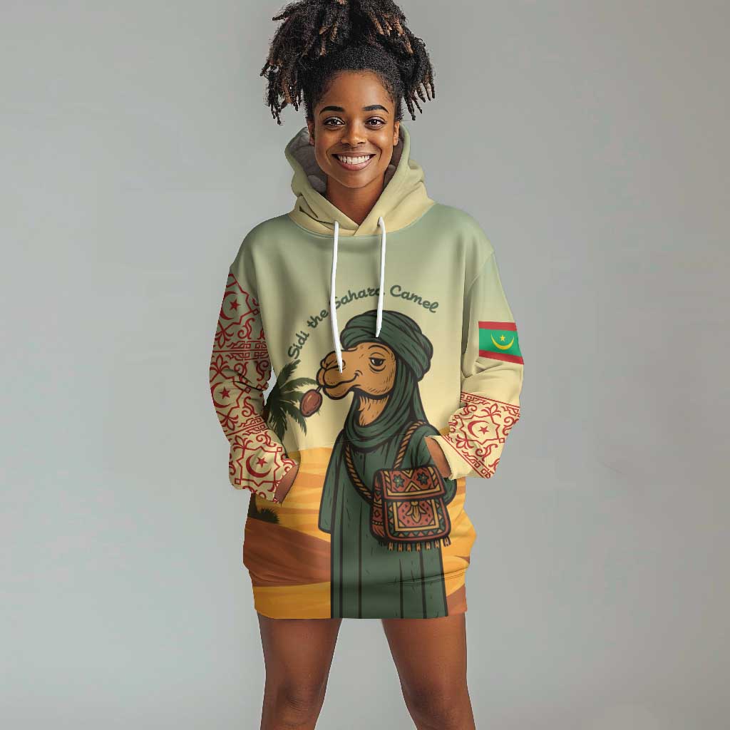 Mauritania Hoodie Dress - Sidi the Sahara Camel Cartoon and Desert Caravan Design TS04