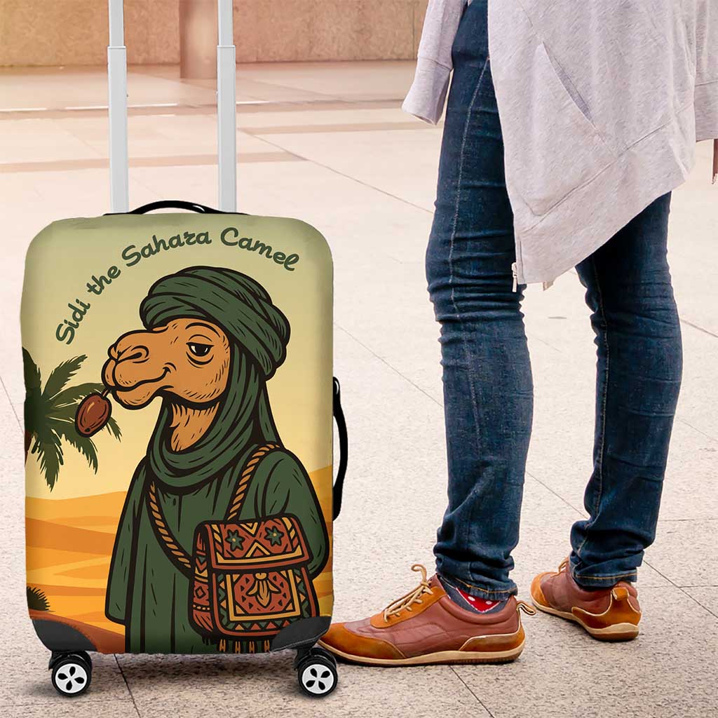 Mauritania Luggage Cover with Sidi the Sahara Camel Cartoon and Desert Caravan Design TS04