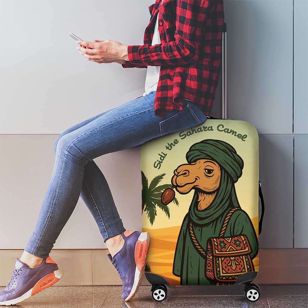 Mauritania Luggage Cover with Sidi the Sahara Camel Cartoon and Desert Caravan Design TS04