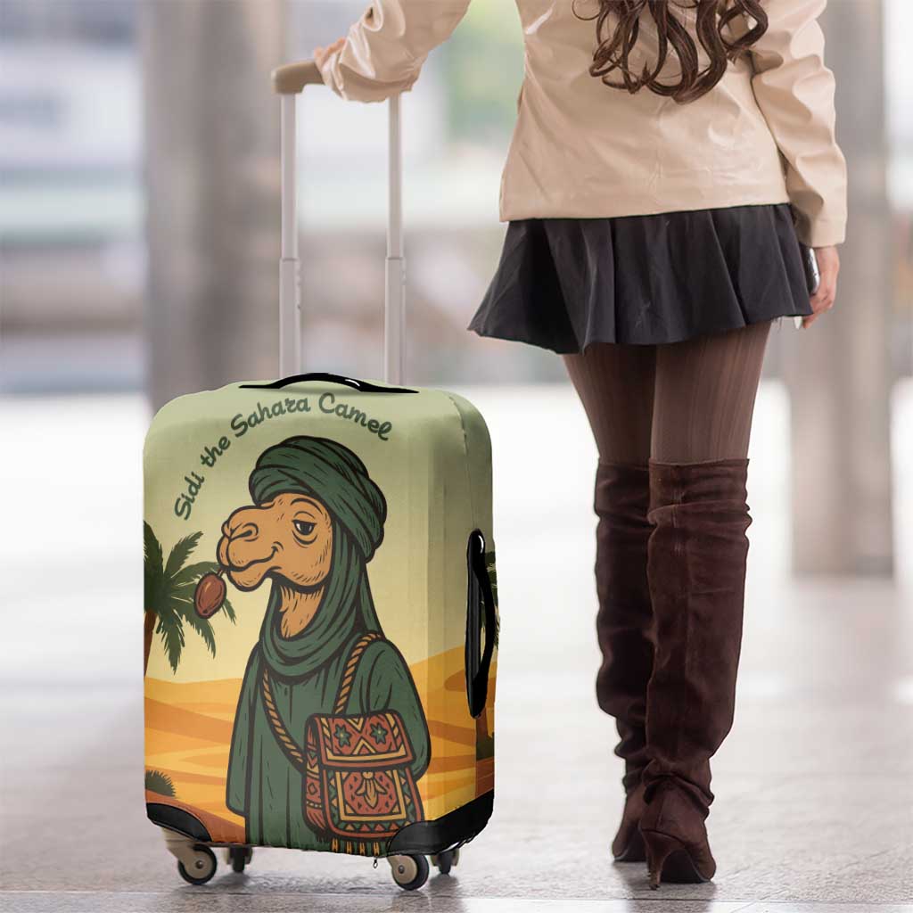 Mauritania Luggage Cover with Sidi the Sahara Camel Cartoon and Desert Caravan Design TS04