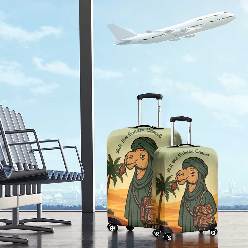 Mauritania Luggage Cover with Sidi the Sahara Camel Cartoon and Desert Caravan Design TS04