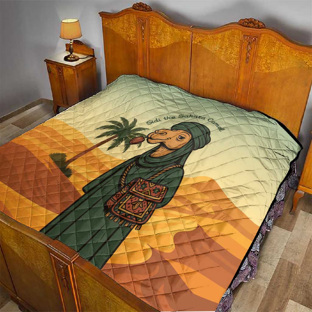 Mauritania Quilt - Sidi the Sahara Camel Cartoon and Desert Caravan Design TS04