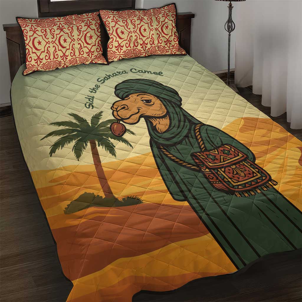 Mauritania Quilt Bed Set - Sidi the Sahara Camel Cartoon and Desert Caravan Design TS04