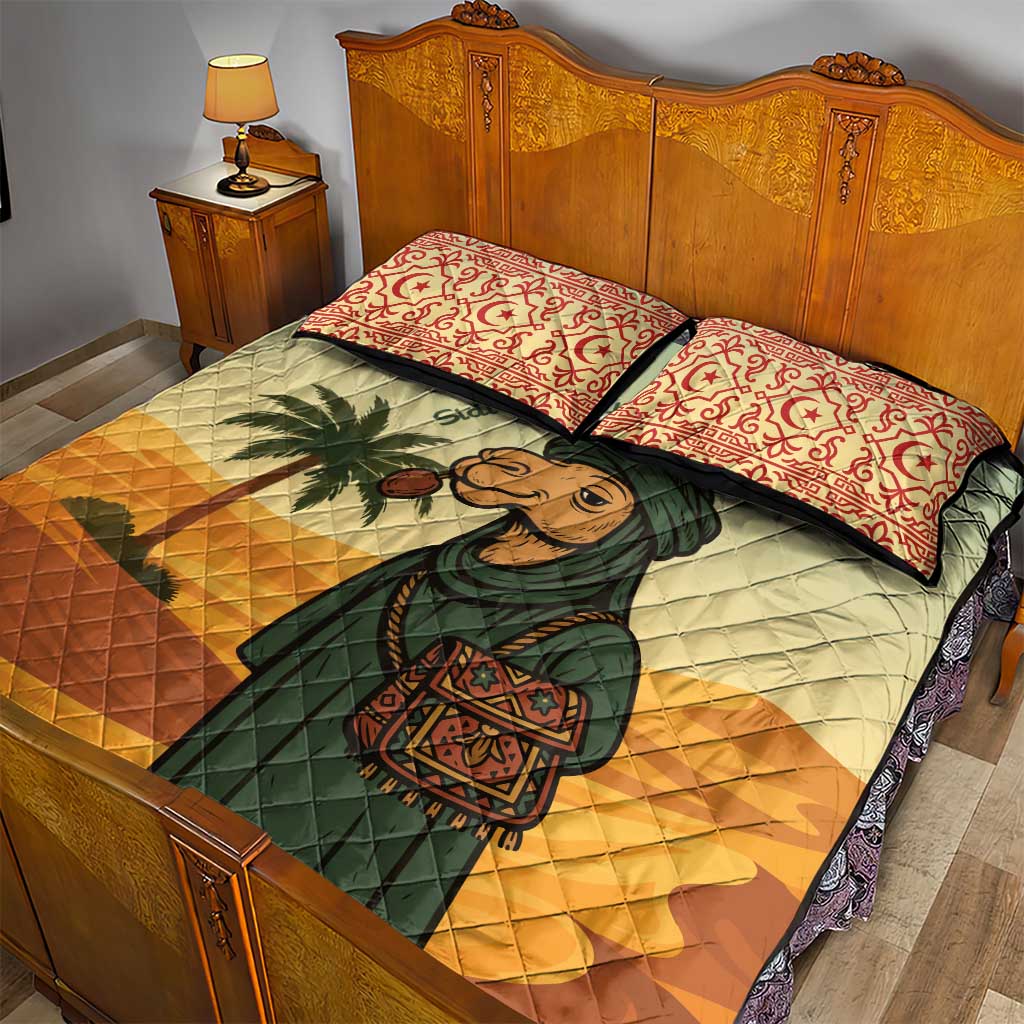 Mauritania Quilt Bed Set - Sidi the Sahara Camel Cartoon and Desert Caravan Design TS04