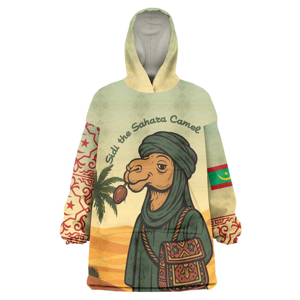 Mauritania Wearable Blanket Hoodie - Sidi the Sahara Camel Cartoon and Desert Caravan Design TS04