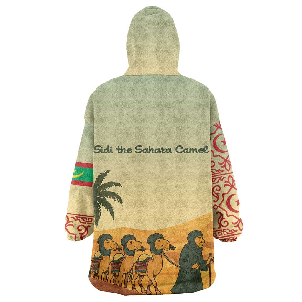 Mauritania Wearable Blanket Hoodie - Sidi the Sahara Camel Cartoon and Desert Caravan Design TS04