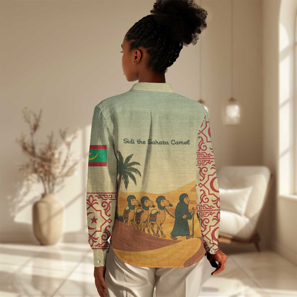 Mauritania Women Casual Shirt - Sidi the Sahara Camel Cartoon and Desert Caravan Design TS04