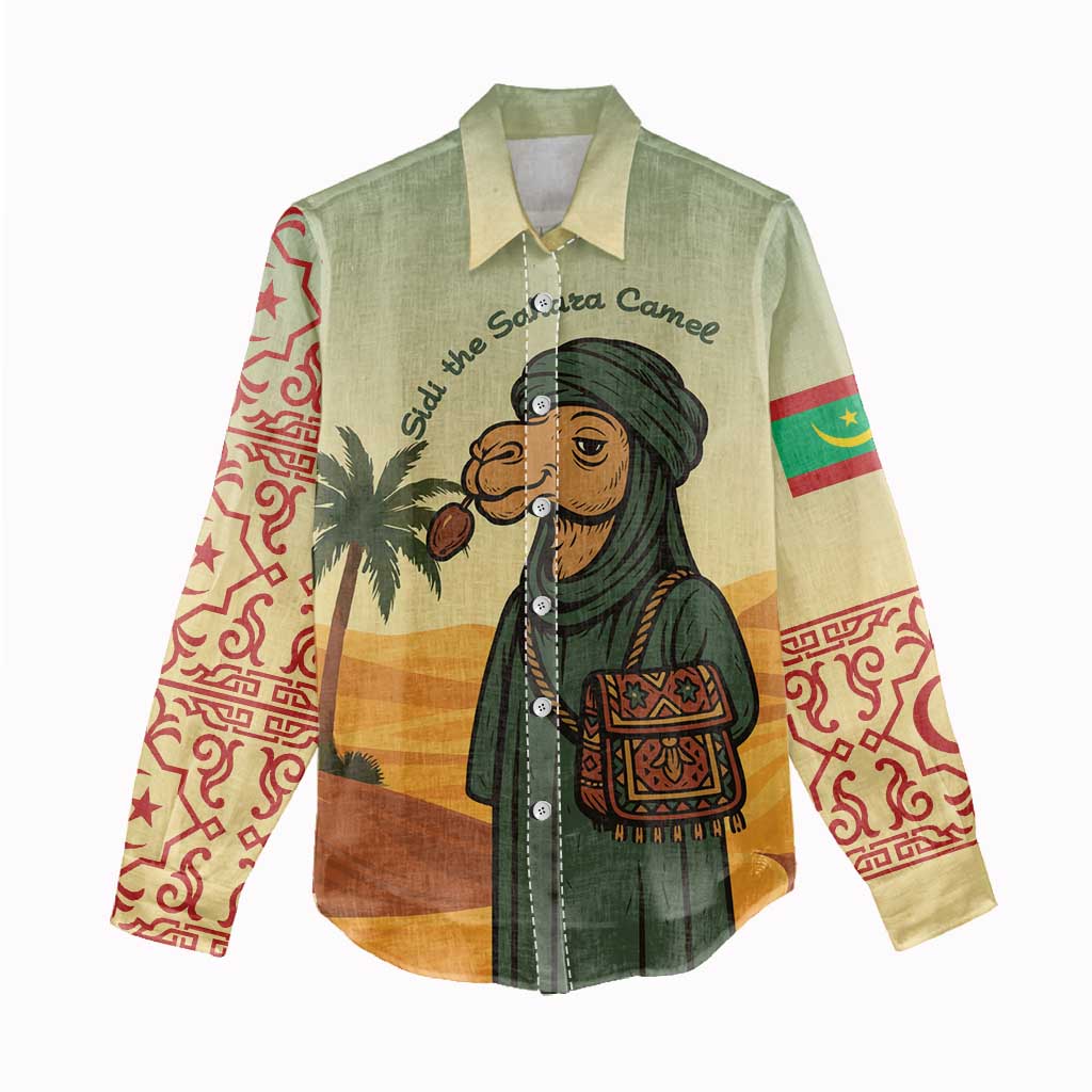 Mauritania Women Casual Shirt - Sidi the Sahara Camel Cartoon and Desert Caravan Design TS04
