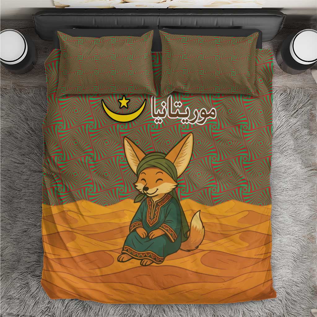 Mauritania Bedding Set - Cute Fennec Fox and Arabic Calligraphy Desert Design TS04