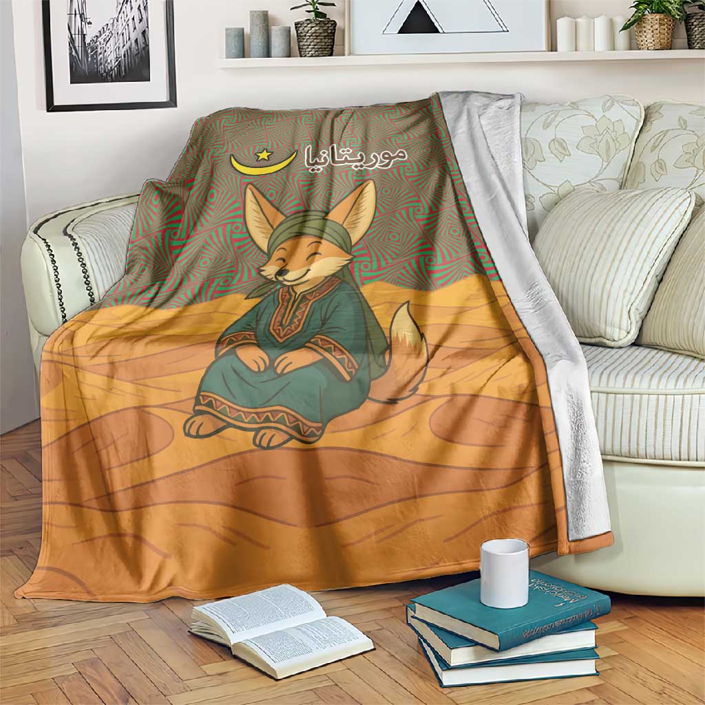 Mauritania Blanket - Cute Fennec Fox and Arabic Calligraphy Desert Design TS04