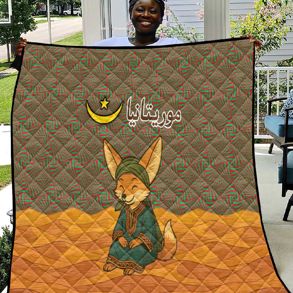 Mauritania Quilt - Cute Fennec Fox and Arabic Calligraphy Desert Design TS04