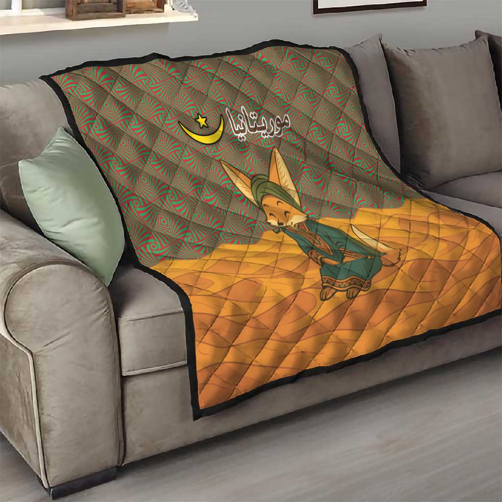 Mauritania Quilt - Cute Fennec Fox and Arabic Calligraphy Desert Design TS04