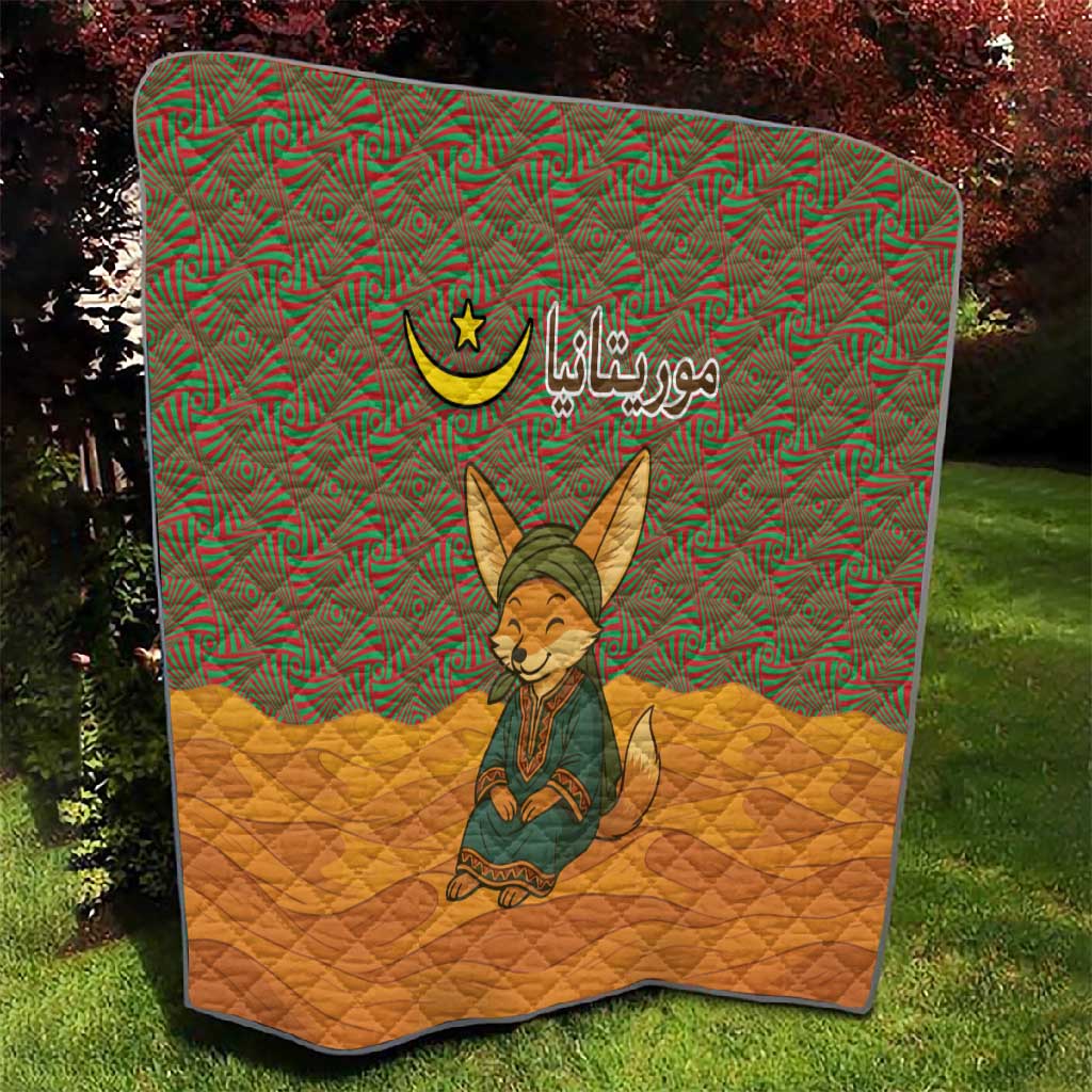 Mauritania Quilt - Cute Fennec Fox and Arabic Calligraphy Desert Design TS04