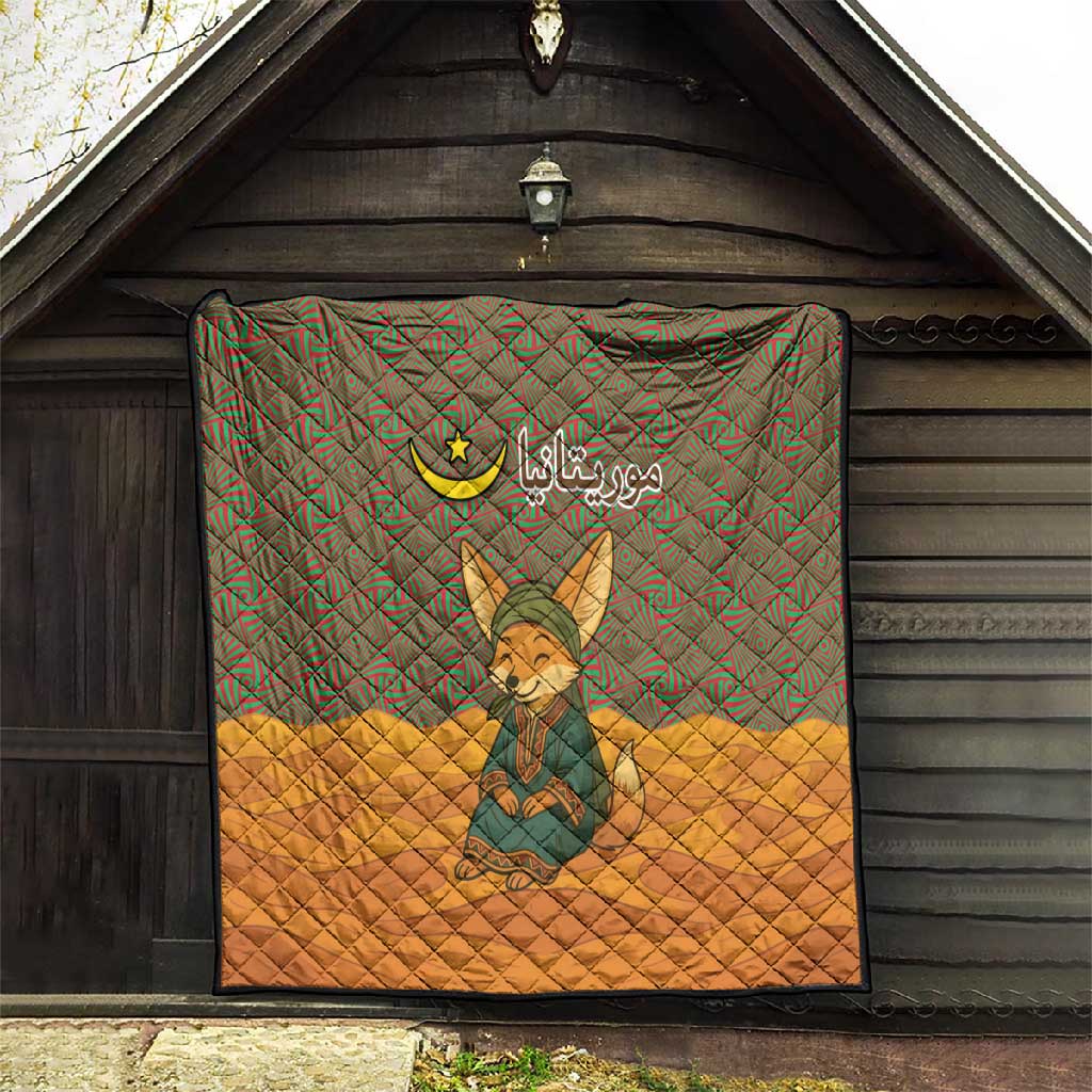 Mauritania Quilt - Cute Fennec Fox and Arabic Calligraphy Desert Design TS04