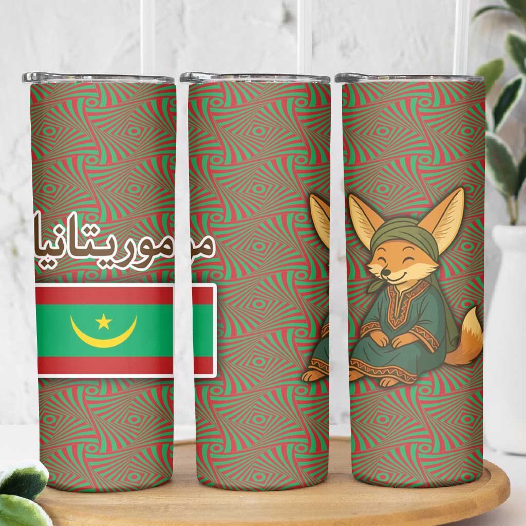 Mauritania Skinny Tumbler - Cute Fennec Fox and Arabic Calligraphy Desert Design TS04