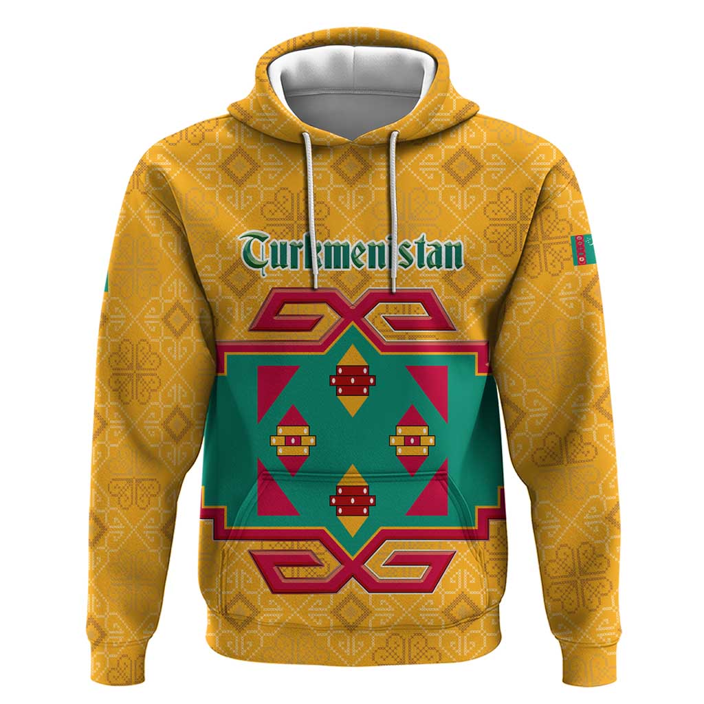 Turkmenistan Traditional Carpet Motif Hoodie with Ethnic Pattern Design TS04