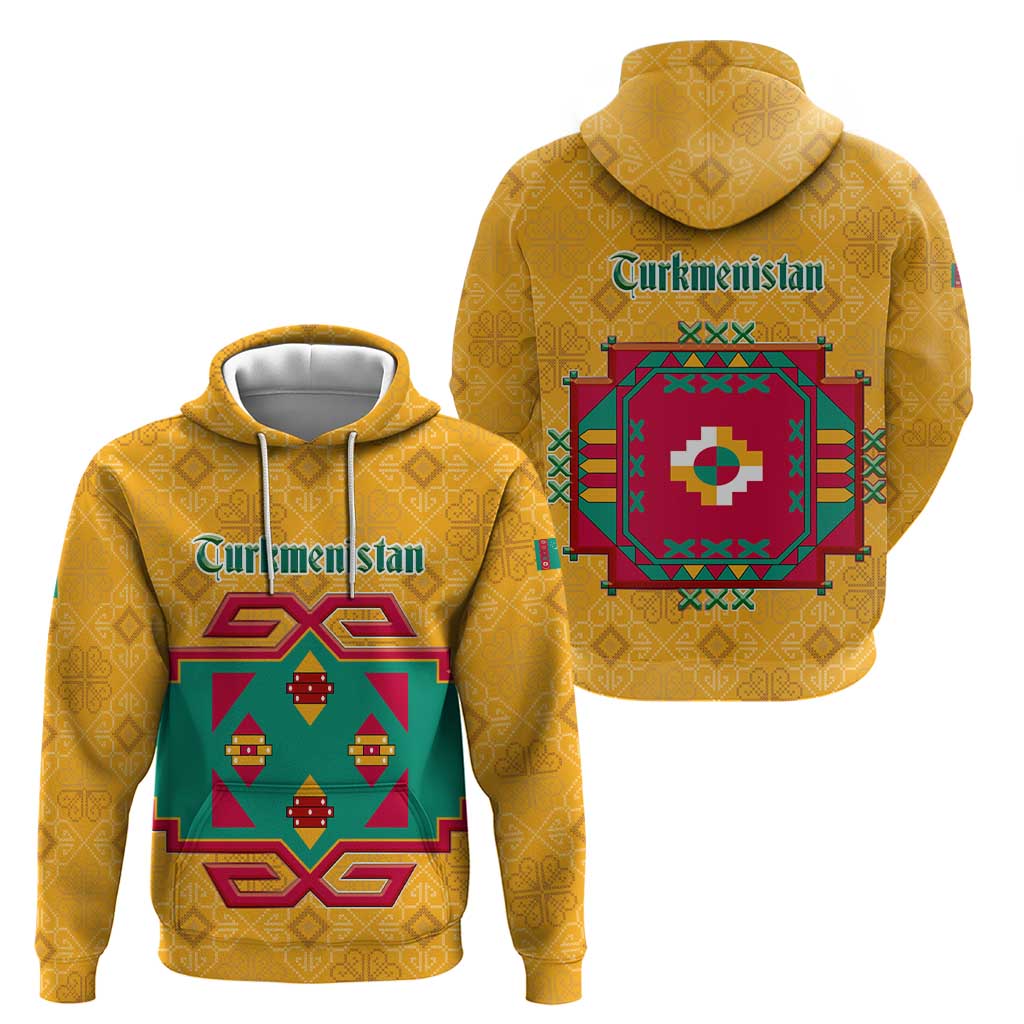 Turkmenistan Traditional Carpet Motif Hoodie with Ethnic Pattern Design TS04