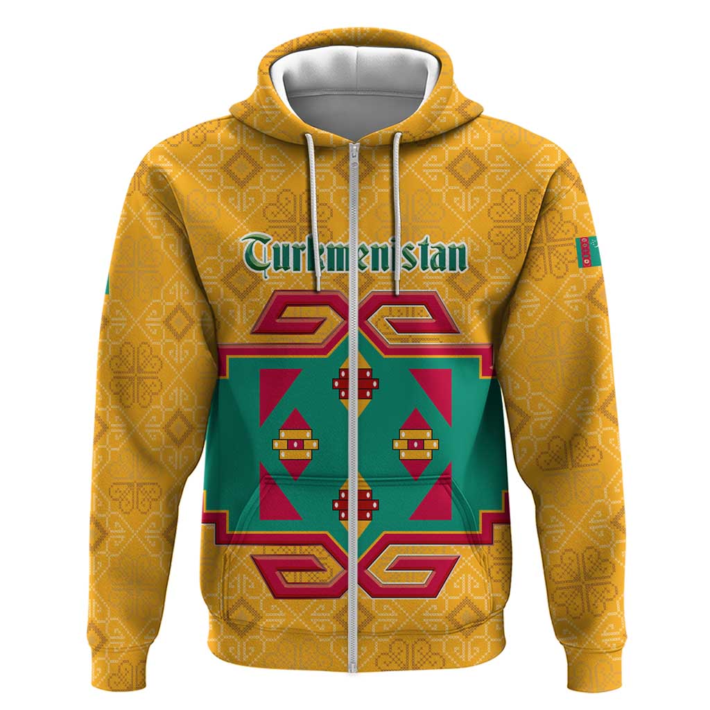 Turkmenistan Traditional Carpet Motif Hoodie with Ethnic Pattern Design TS04