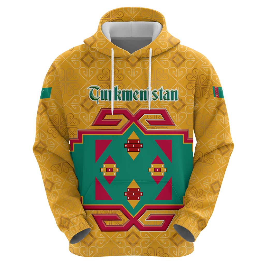Turkmenistan Traditional Carpet Motif Hoodie with Ethnic Pattern Design TS04
