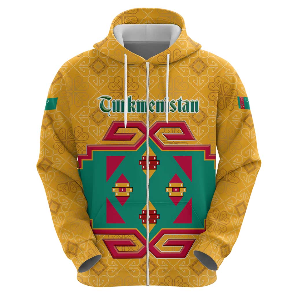 Turkmenistan Traditional Carpet Motif Hoodie with Ethnic Pattern Design TS04