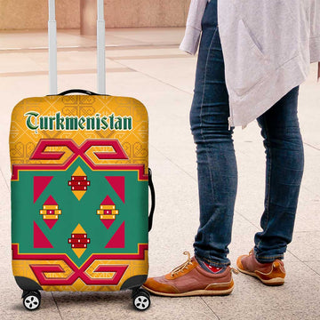 Turkmenistan Traditional Carpet Motif Luggage Cover with Ethnic Pattern Design TS04