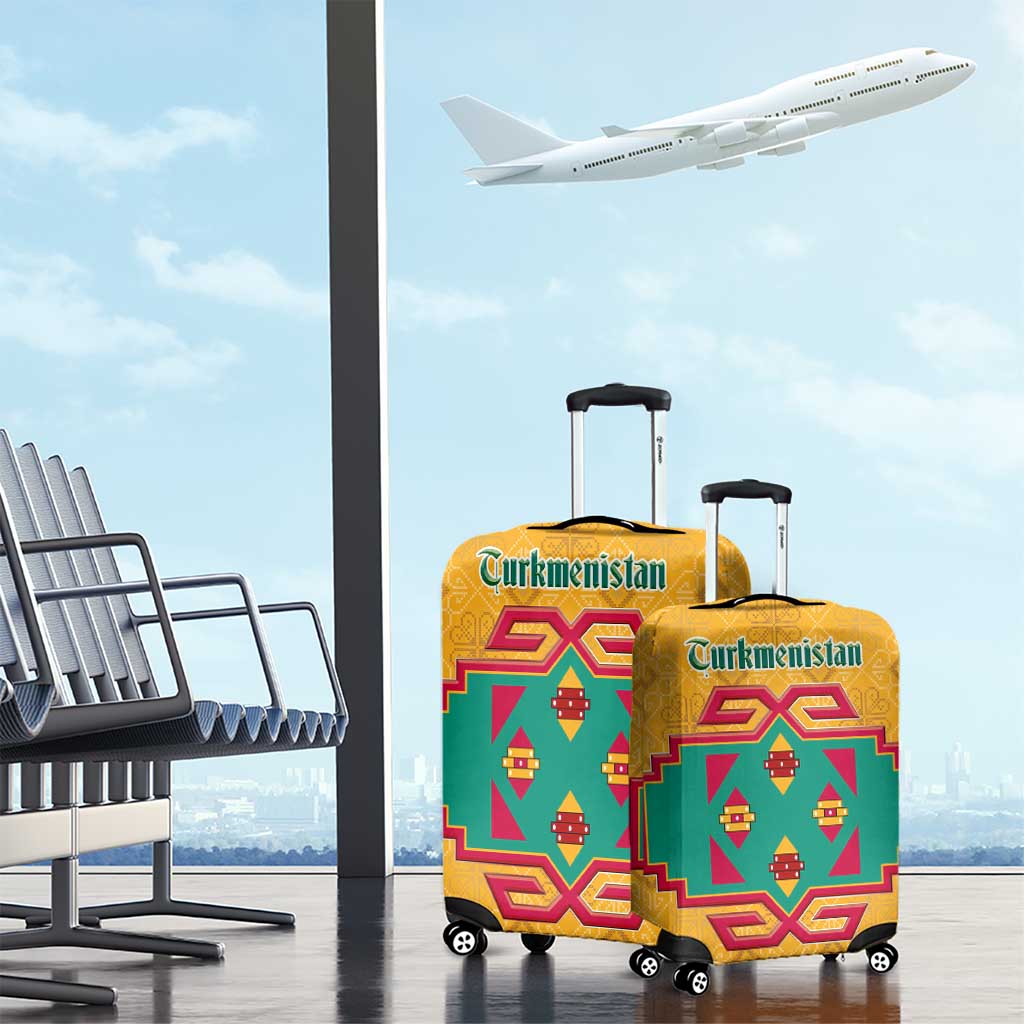 Turkmenistan Traditional Carpet Motif Luggage Cover with Ethnic Pattern Design TS04