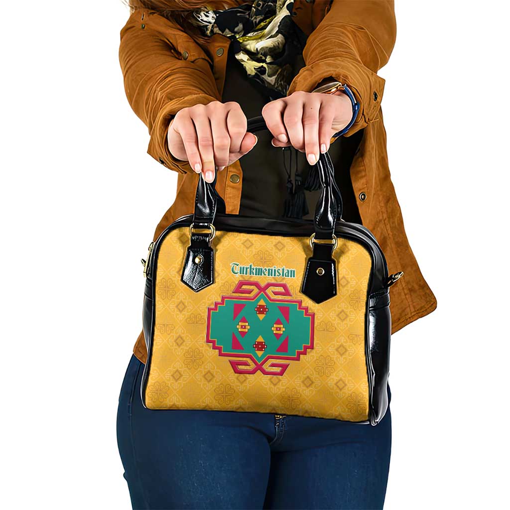 Turkmenistan Traditional Carpet Motif Shoulder Handbag with Ethnic Pattern Design TS04