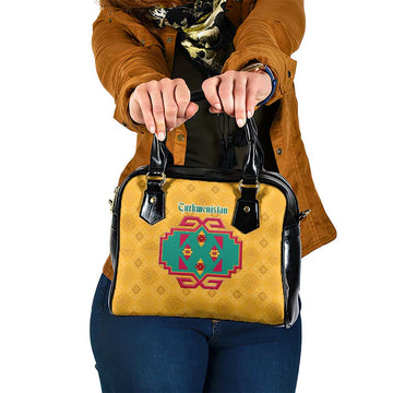 Turkmenistan Traditional Carpet Motif Shoulder Handbag with Ethnic Pattern Design TS04