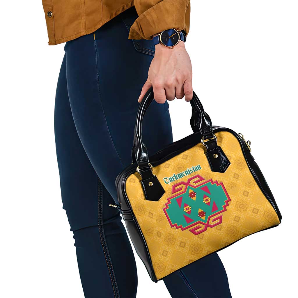 Turkmenistan Traditional Carpet Motif Shoulder Handbag with Ethnic Pattern Design TS04