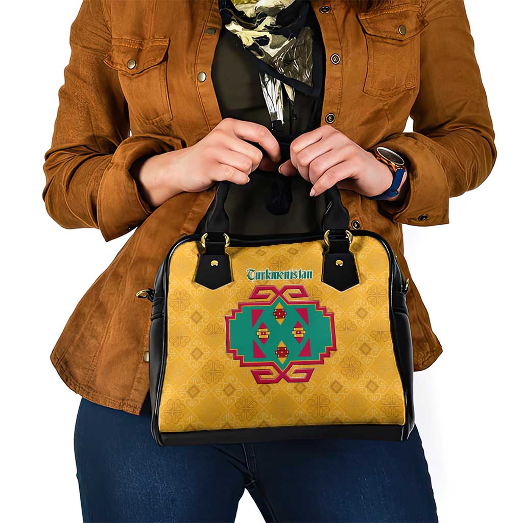 Turkmenistan Traditional Carpet Motif Shoulder Handbag with Ethnic Pattern Design TS04